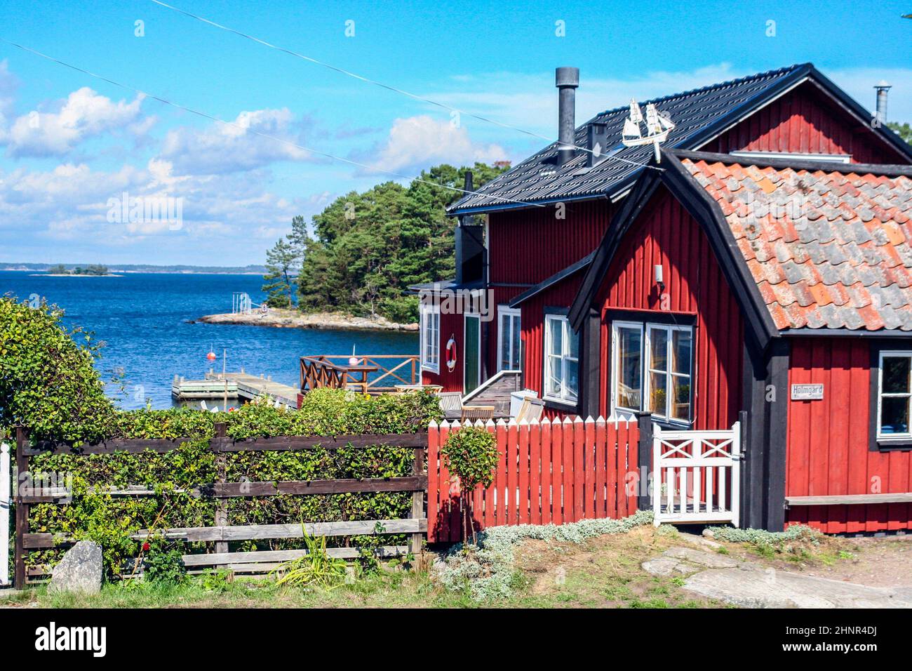 Schwedische Landschaft in der Nähe von Joenkoeping Stockfoto