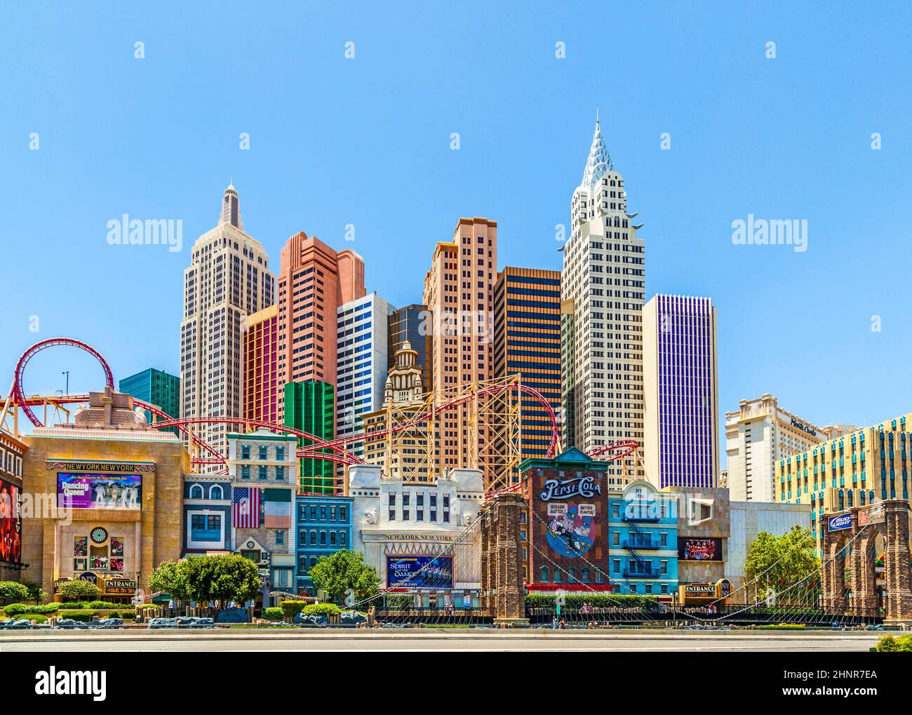 Fassade von New York - New York Hotel & Casino Stockfoto