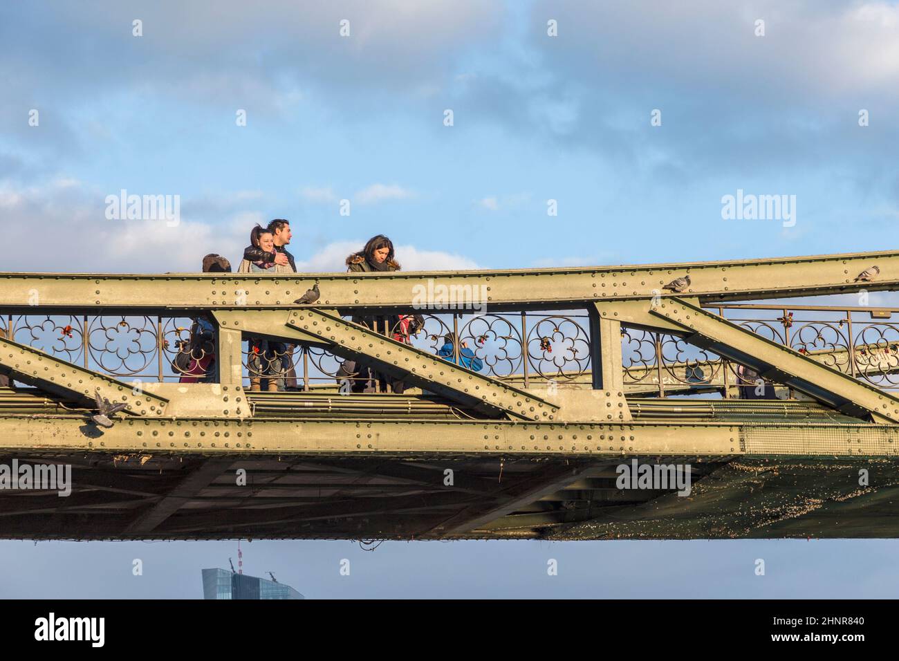 Menschen am Eiserner Steg Stockfoto