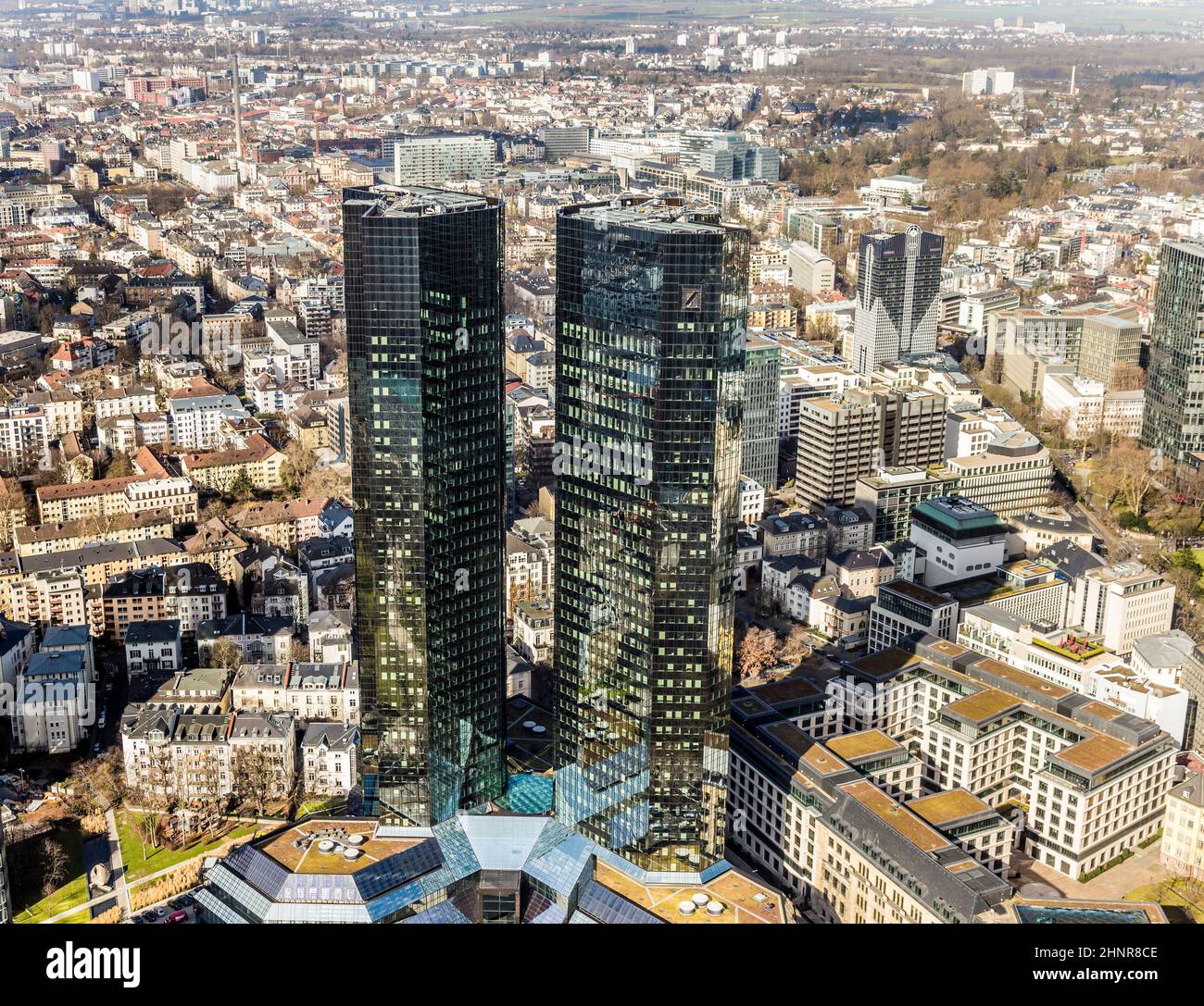 Deutsche Bank, Greentowers in Frankfurt Stockfoto