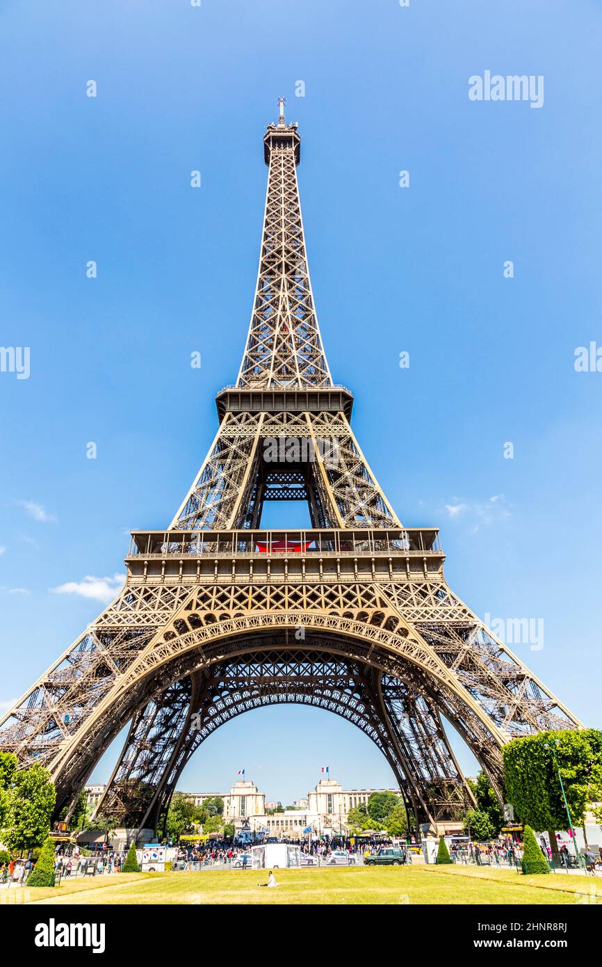 Blick auf den Bau des Eiffelturms, Pari Stockfoto