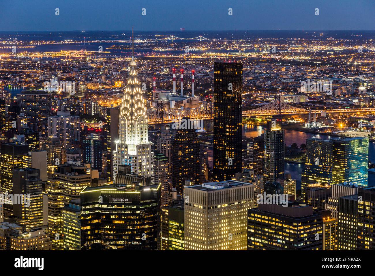 Chrysler Building bei Nacht in Manhattan, New York Stockfoto