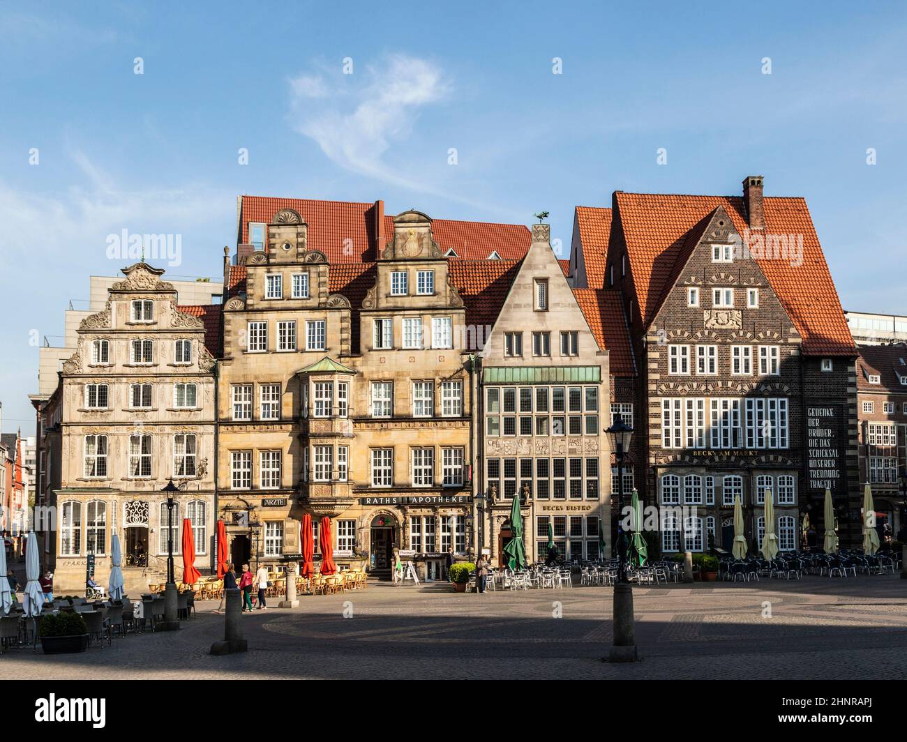 Rathaus und Roland-Statue auf dem Marktplatz in Bremen Stockfoto