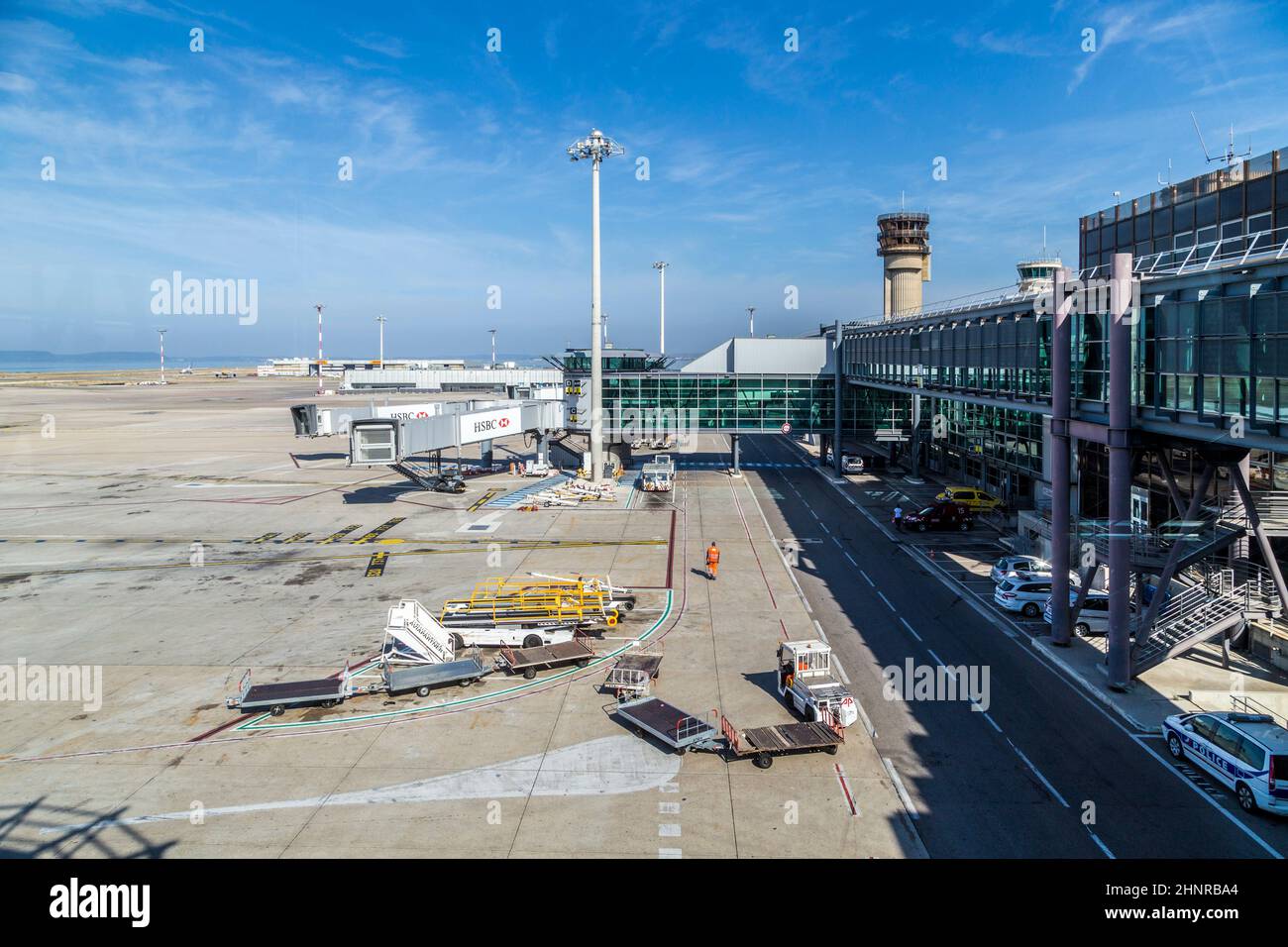 Blick auf das neue Terminal am Flughafen von Marseille Stockfoto