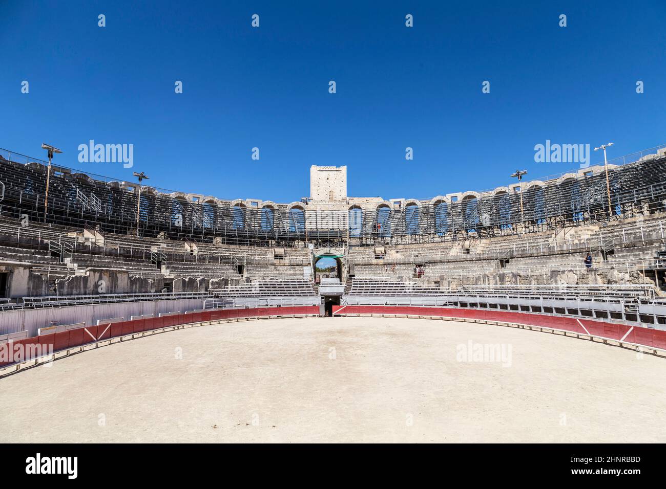 Blick auf die berühmte Arena in Arles, Frankreich Stockfoto