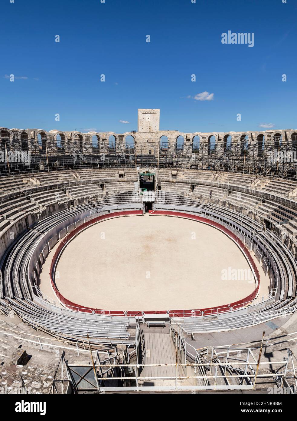 Blick auf die berühmte Arena in Arles, Frankreich Stockfoto