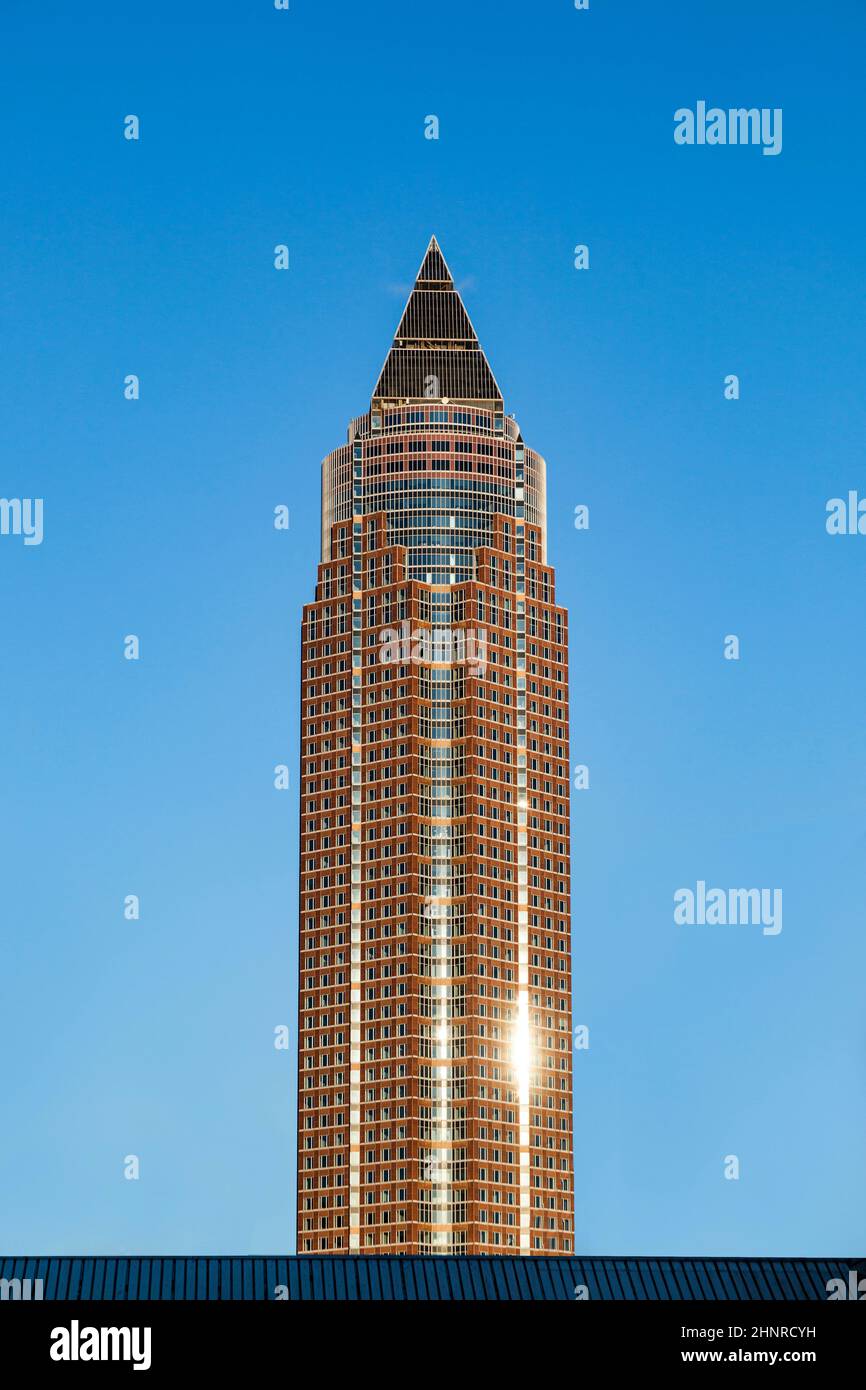 Der Messeturm Messeturm in Frankfurt Stockfoto