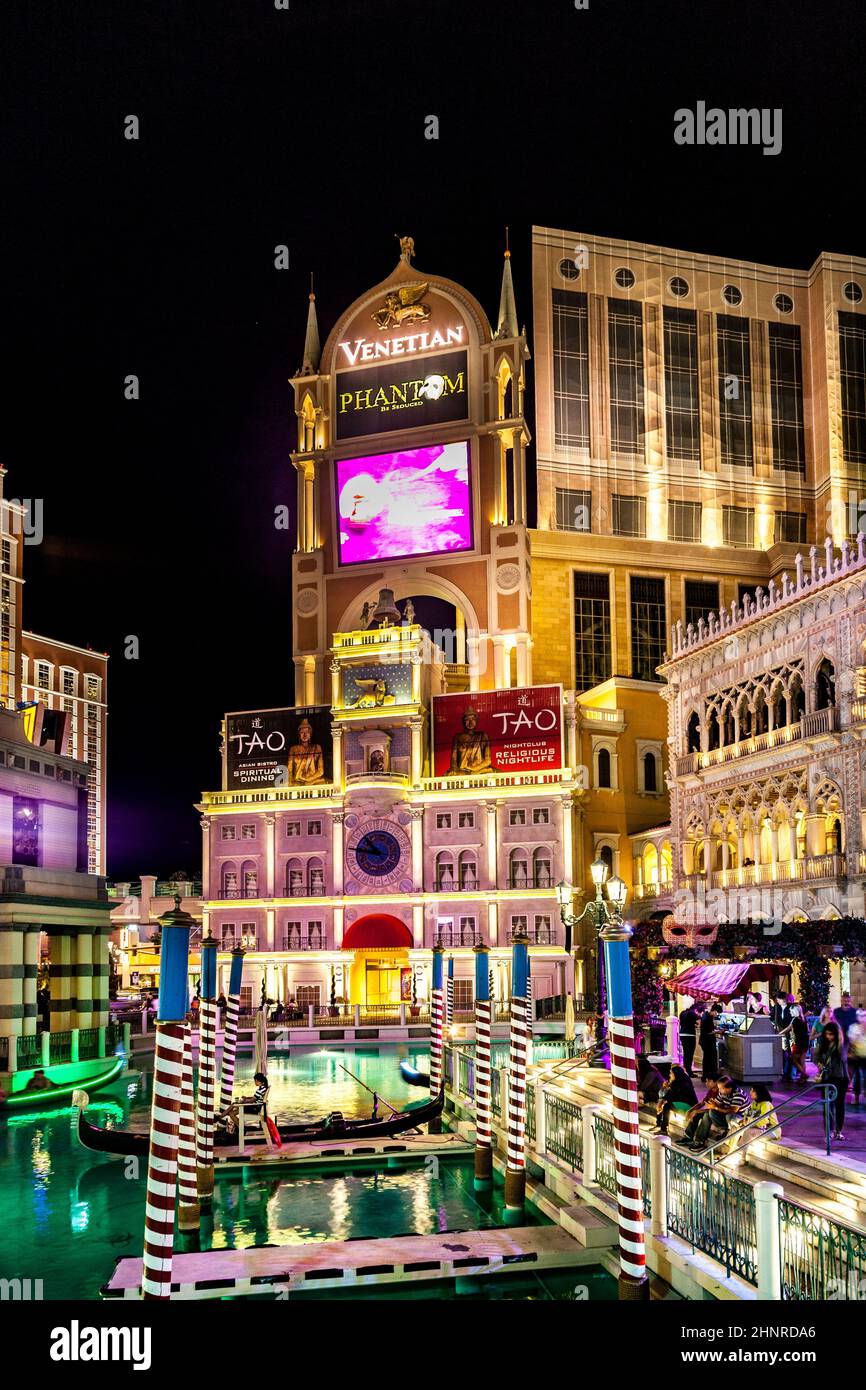 Gondeln im Venetian Resort Hotel & Casino Stockfoto