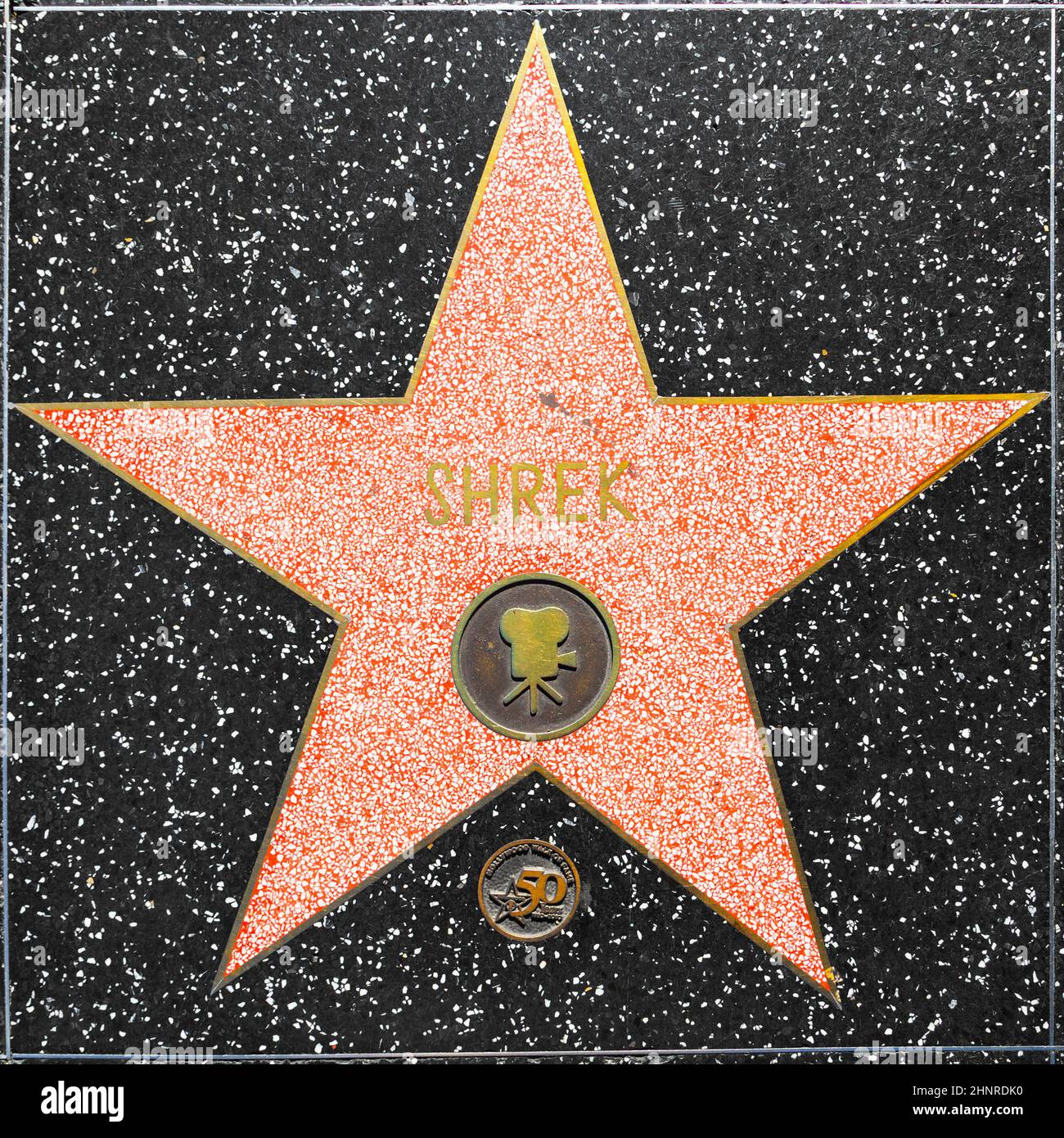 Shreks Star auf dem Hollywood Walk of Fame Stockfoto