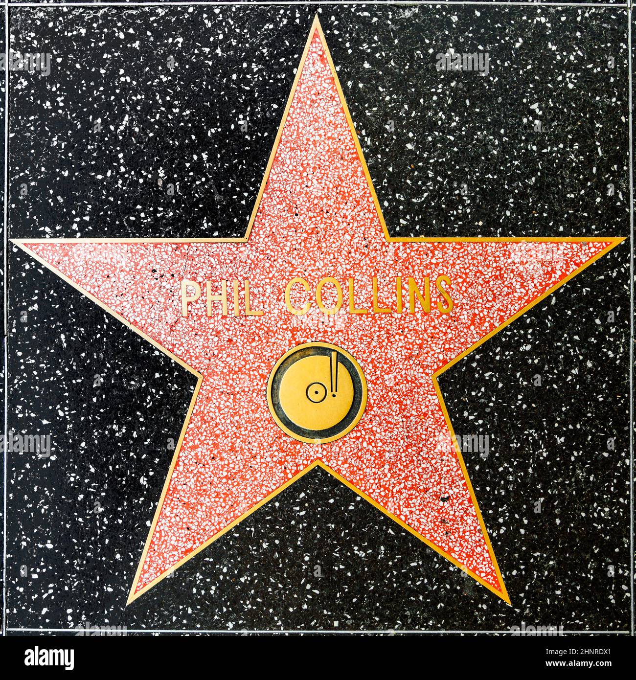 Phil Collins-Star auf dem Hollywood Walk of Fame Stockfoto