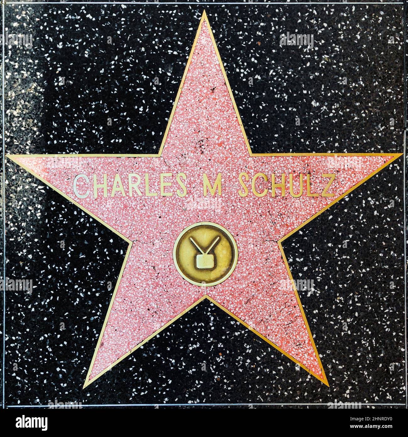 Charles m Schulz-Star auf dem Hollywood Walk of Fame Stockfoto