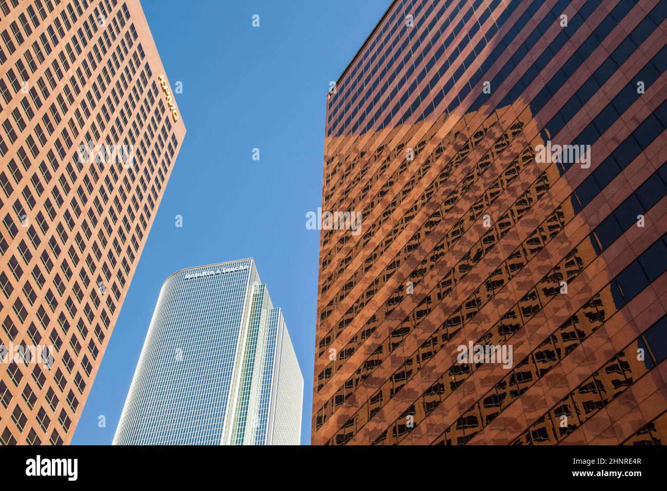 Blick auf den Wolkenkratzer in der Innenstadt von Los Angeles Stockfoto