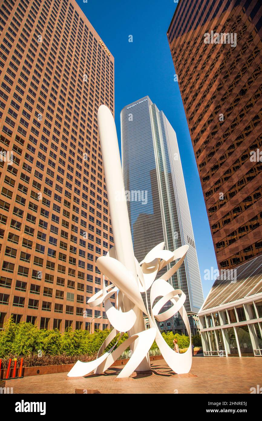 Blick auf den Wolkenkratzer in der Innenstadt von Los Angeles Stockfoto