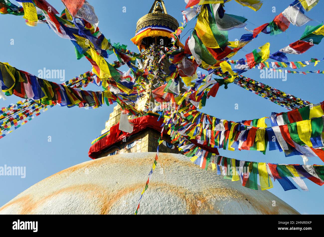 Toller Stupa Bodnath in Kathmandu, Nepal Stockfoto