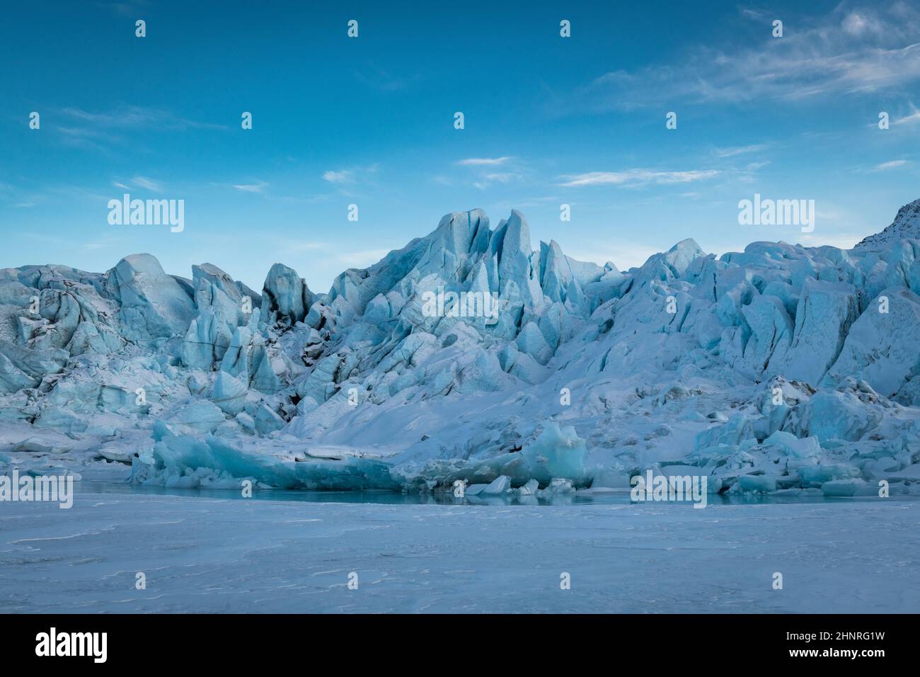 Eisformationen, Seracs, auf dem Matanuska-Gletscher in Alaska Stockfoto