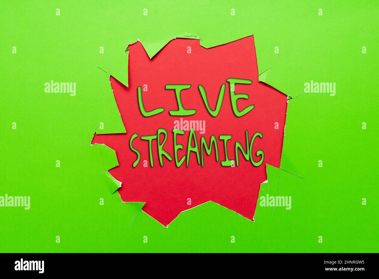 Inspiration zeigt Zeichen Live Streaming, Wort für Live-Übertragung Video-Berichterstattung über eine Veranstaltung über das Internet Forming New Thoughts Entdecken Sie frische Ideen Stockfoto