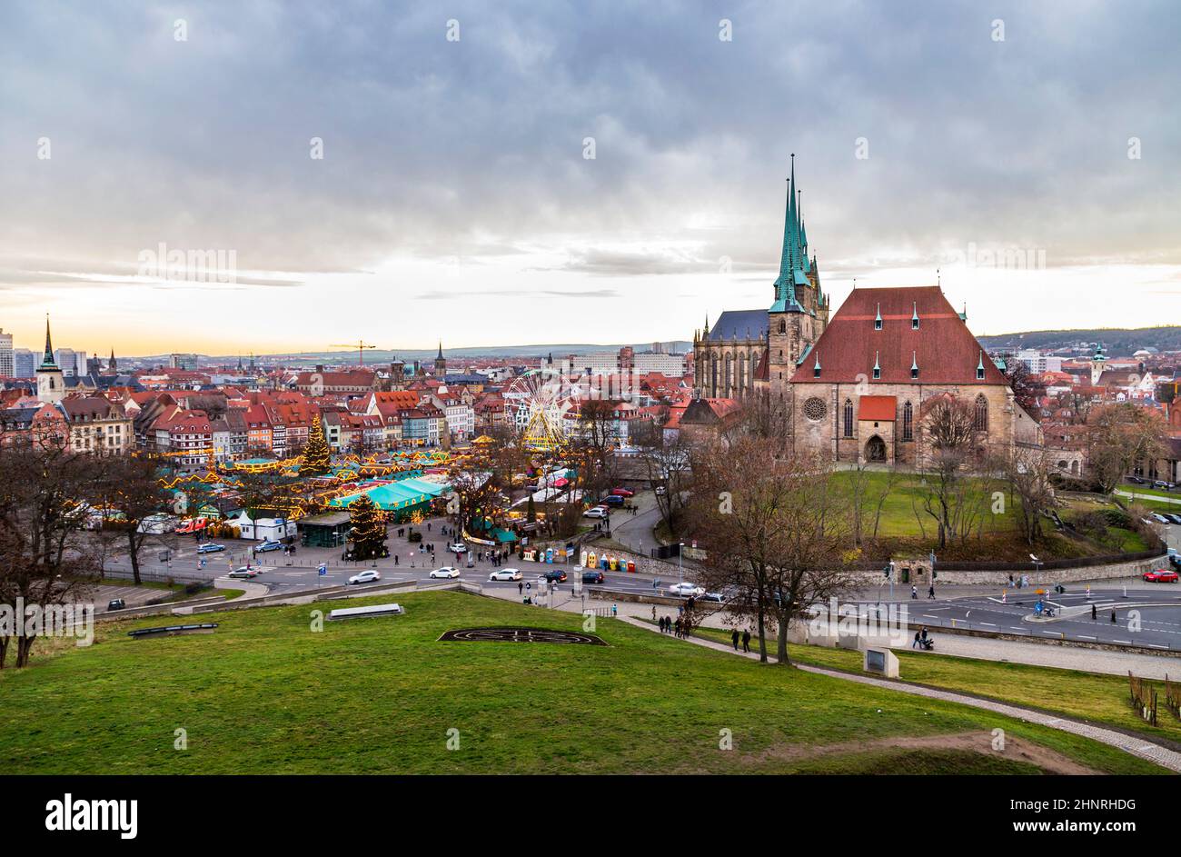 Berühmter christkindl-Markt in Erfurt, Deutschland Stockfoto