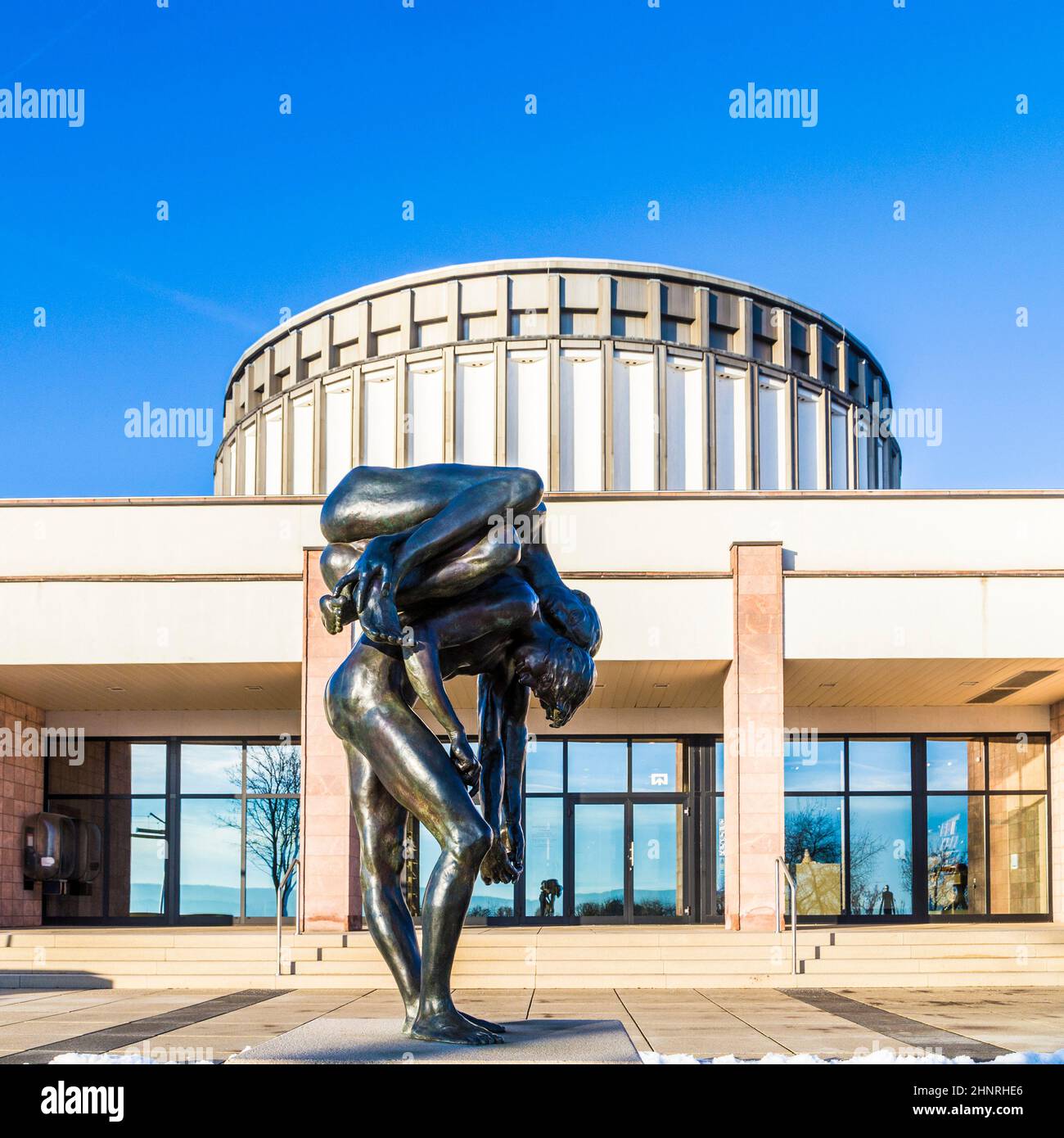 Skulptur vor dem Panoramamuseum in Bad Frankenhausen Stockfoto