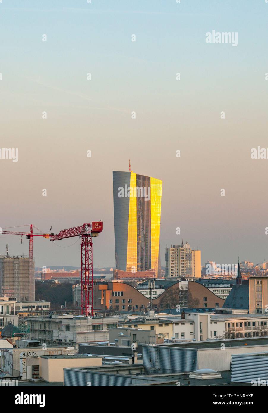 Blick auf das neue Gebäude der Europäischen Zentralbank in Frankfurt Stockfoto