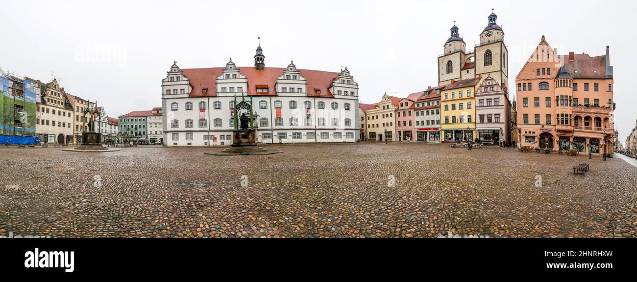 Der Hauptplatz der Lutherstadt Wittenberg in Deutschland Stockfoto