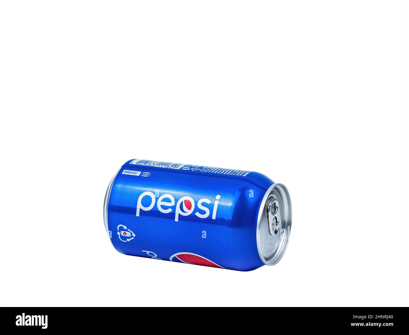 Kiew Ukraine, 12.15.2021. Aluminium-Dose von Pepsi Cola Drink. Stockfoto