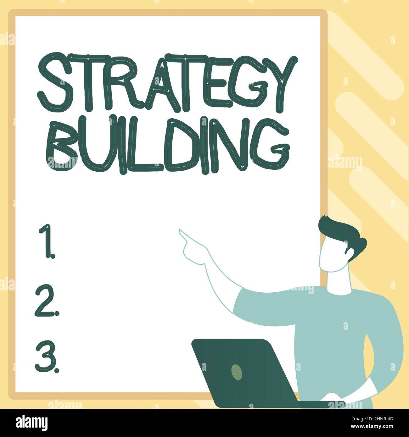 Schild mit der Anzeige „Strategy Building“. Wort geschrieben über die Nutzung von Kauf- und Akquise anderer Plattformen Erstellen eines neuen computergestützten Filing-Systems, Ausfüllen von Online-Dokumentationen Stockfoto