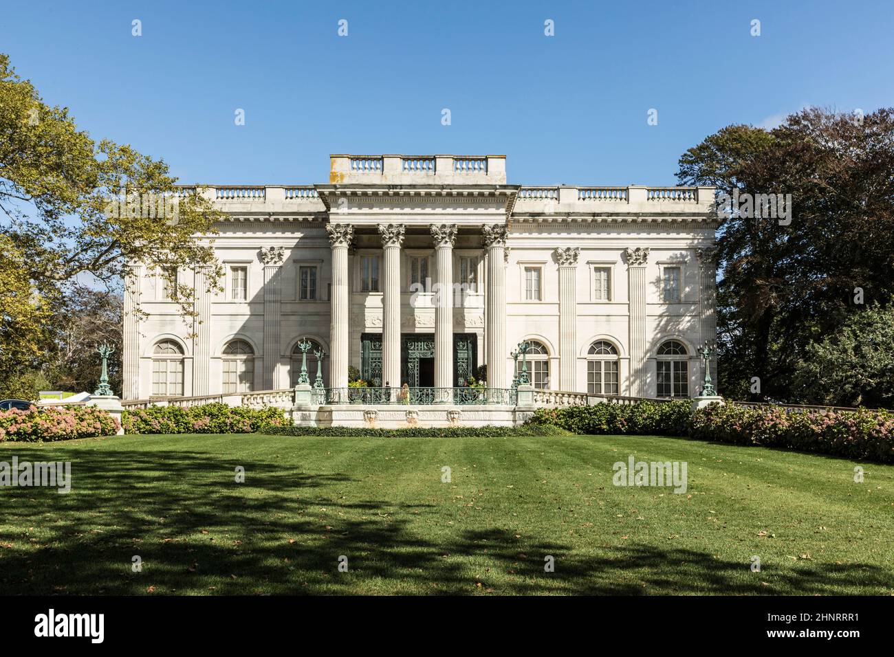 Außenansicht des historischen Marble House in Newport Rhode Island Stockfoto