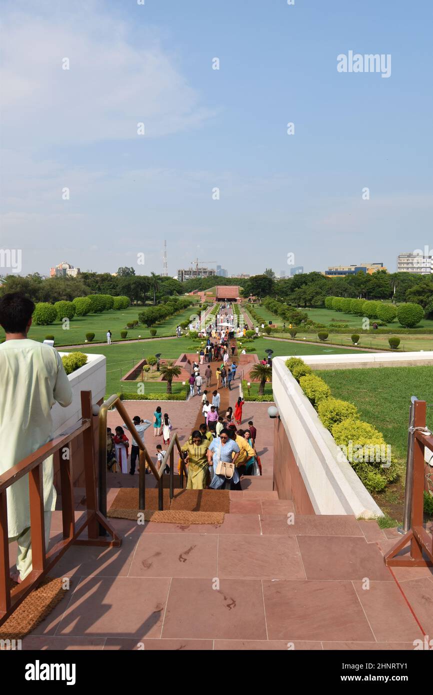 New Delhi, Indien- 1. August 2019- der Lotus-Tempel, ein Ort der Anbetung für Personen des Baha'i-Glaubens. Stockfoto