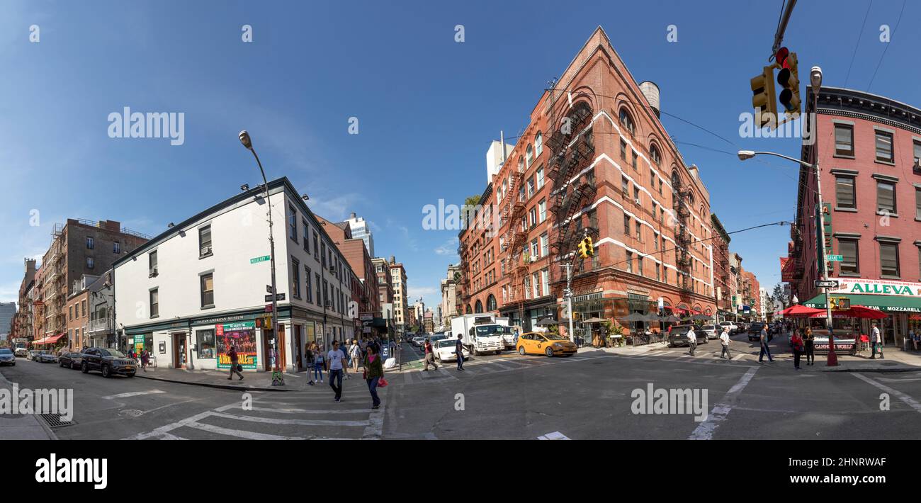 Alte Gebäude in Little Italy in der Innenstadt von New York, Manhattan Stockfoto