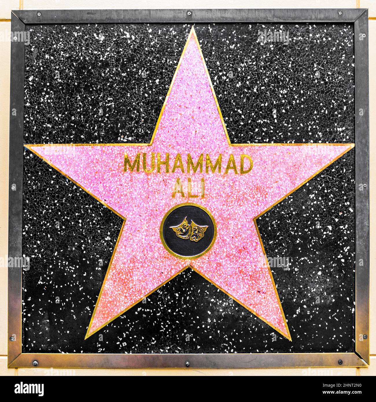 Nahaufnahme von Star auf dem Hollywood Walk of Fame für Muhammad Ali Stockfoto