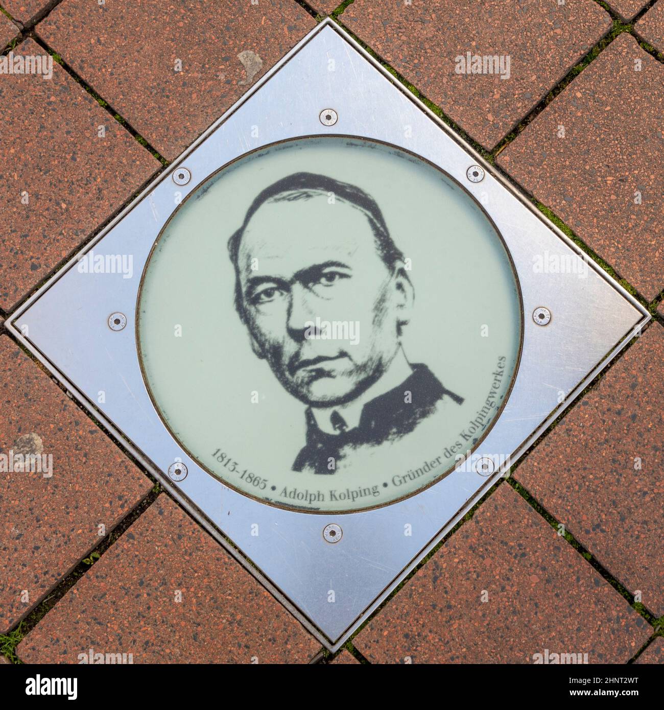 Ehre für Adolph Kolping auf dem Walk of Fame in Bonn in der Bonngasse in Deutschland Stockfoto