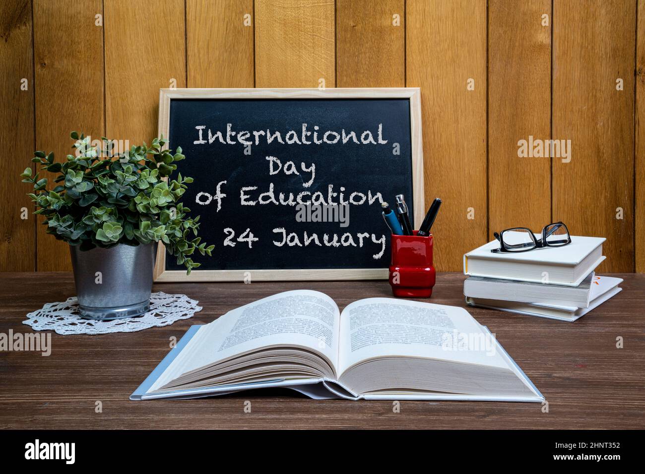 Internationaler Tag der Bildung 24. januar Stockfoto