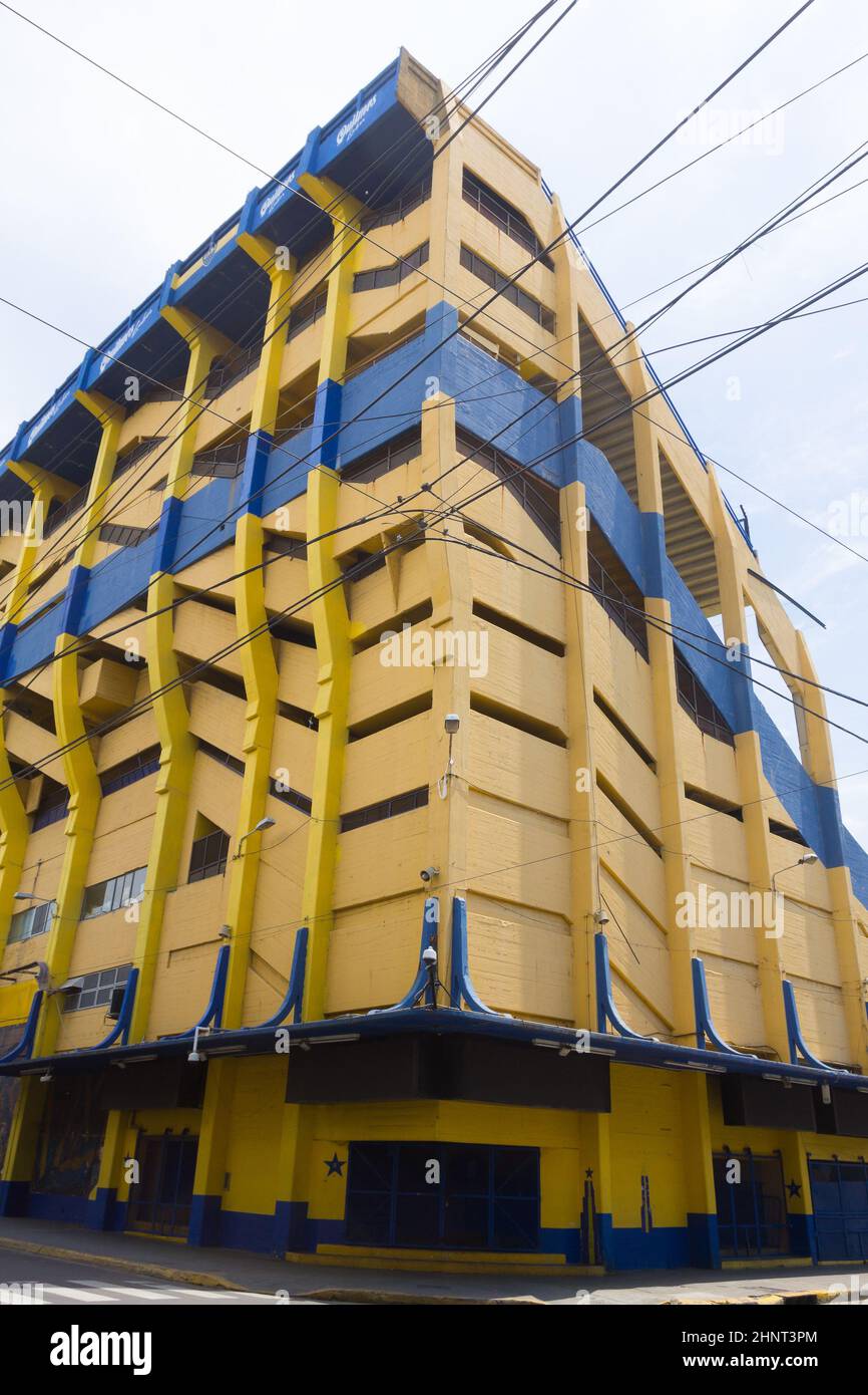 Blick auf das Stadion von La Bombonera, La Boca, Buenos Aires Stockfoto