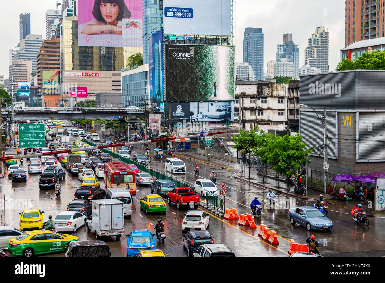 Rush Hour starker Verkehr in der Metropole Bangkok Thailand. Stockfoto