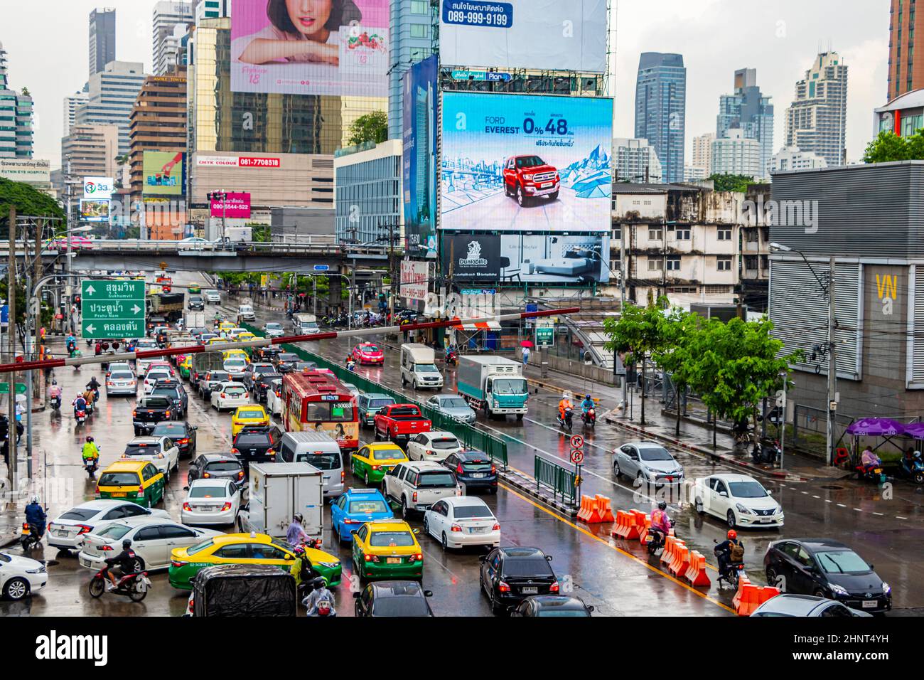 Rush Hour starker Verkehr in der Metropole Bangkok Thailand. Stockfoto