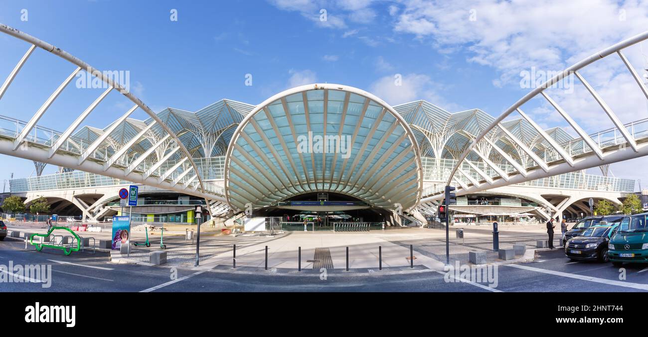 Lissabon Lisboa Oriente Bahnhof in Portugal Panorama Moderne Architektur Stockfoto