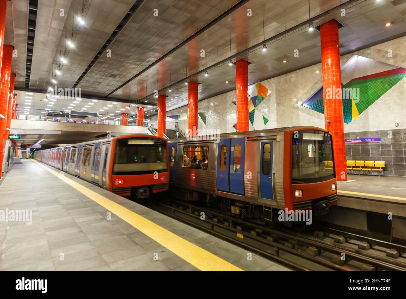 Lisbon Lisboa Metro U-Bahn-Station Chelas in Portugal Stockfoto