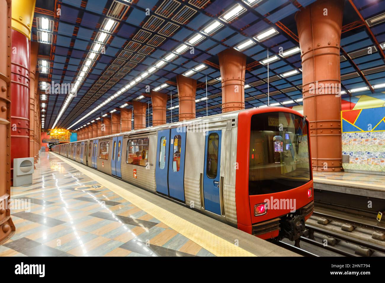 Lissabon Lisboa Metro U-Bahn-Station Olaias in Portugal Stockfoto