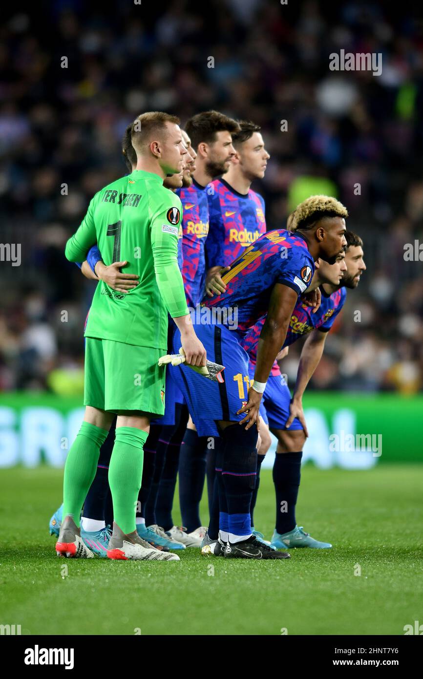 Barcelona, Spanien.17. Februar 2022. Europa League-Spiel zwischen dem FC Barcelona und dem SSC Napoli im Camp Nou Stadium. Kredit: Rosdemora/Alamy Live Nachrichten Stockfoto