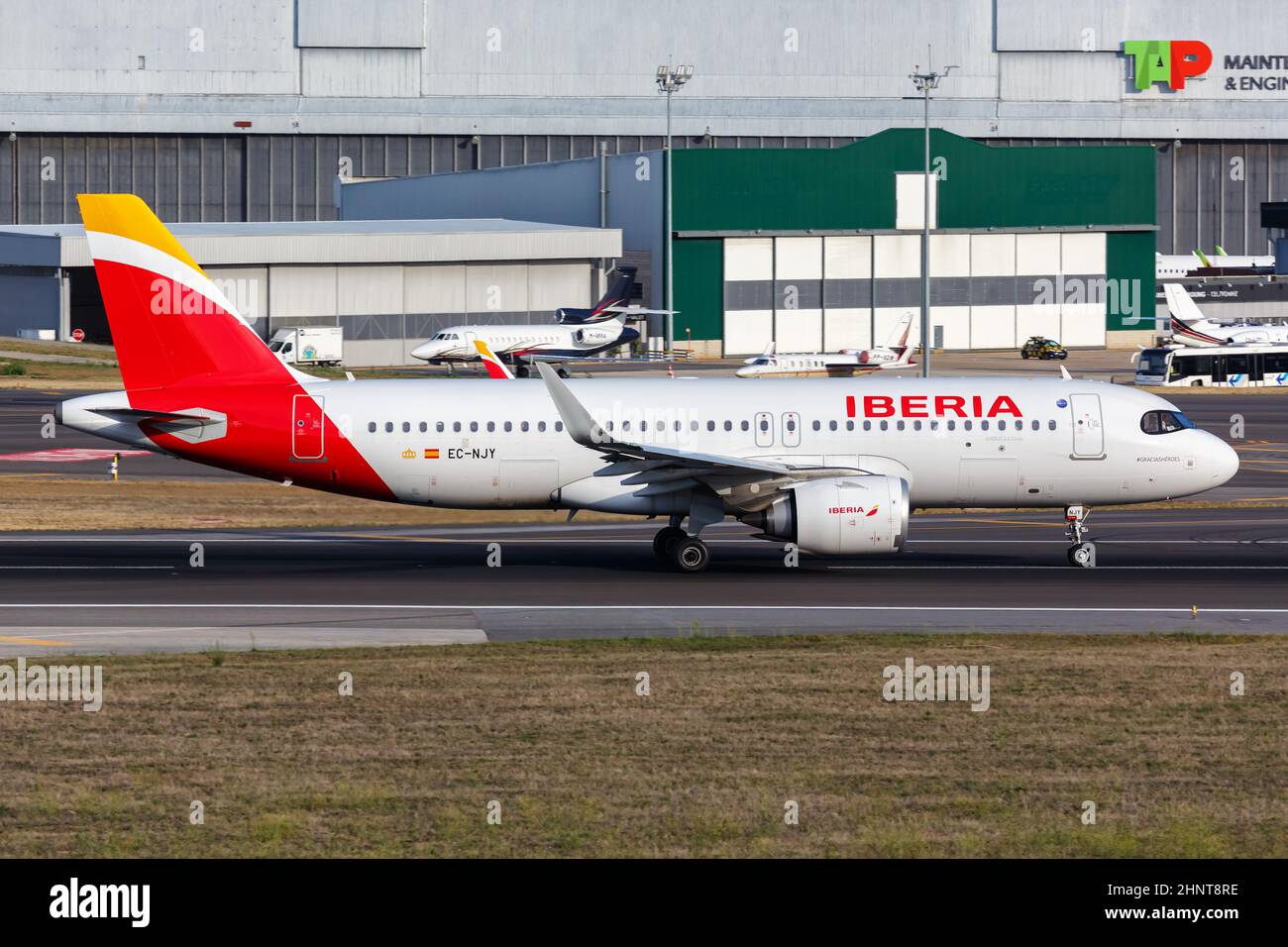 Iberia Airbus A320neo Flugzeug Lissabon Flughafen in Portugal Stockfoto