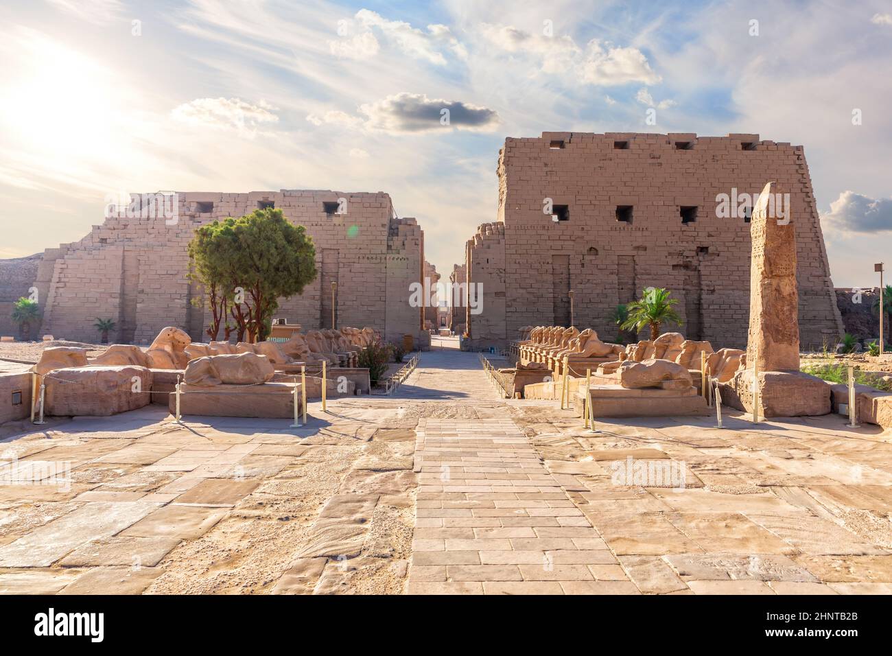 Berühmter Karnak Tempel Komplex, Hauptansicht, Luxor, Ägypten Stockfoto