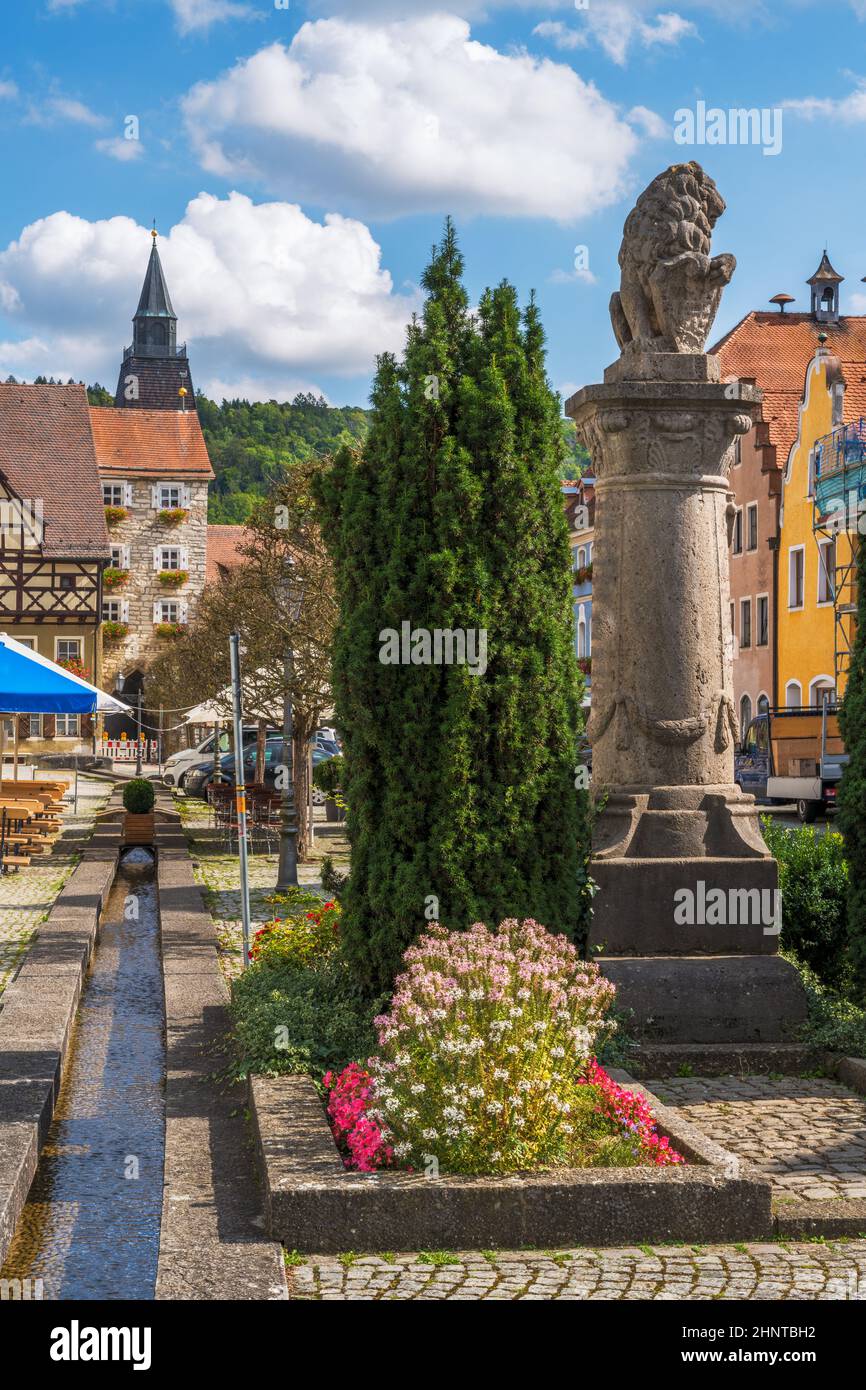 Historischer Marktplatz in Berching Stockfoto