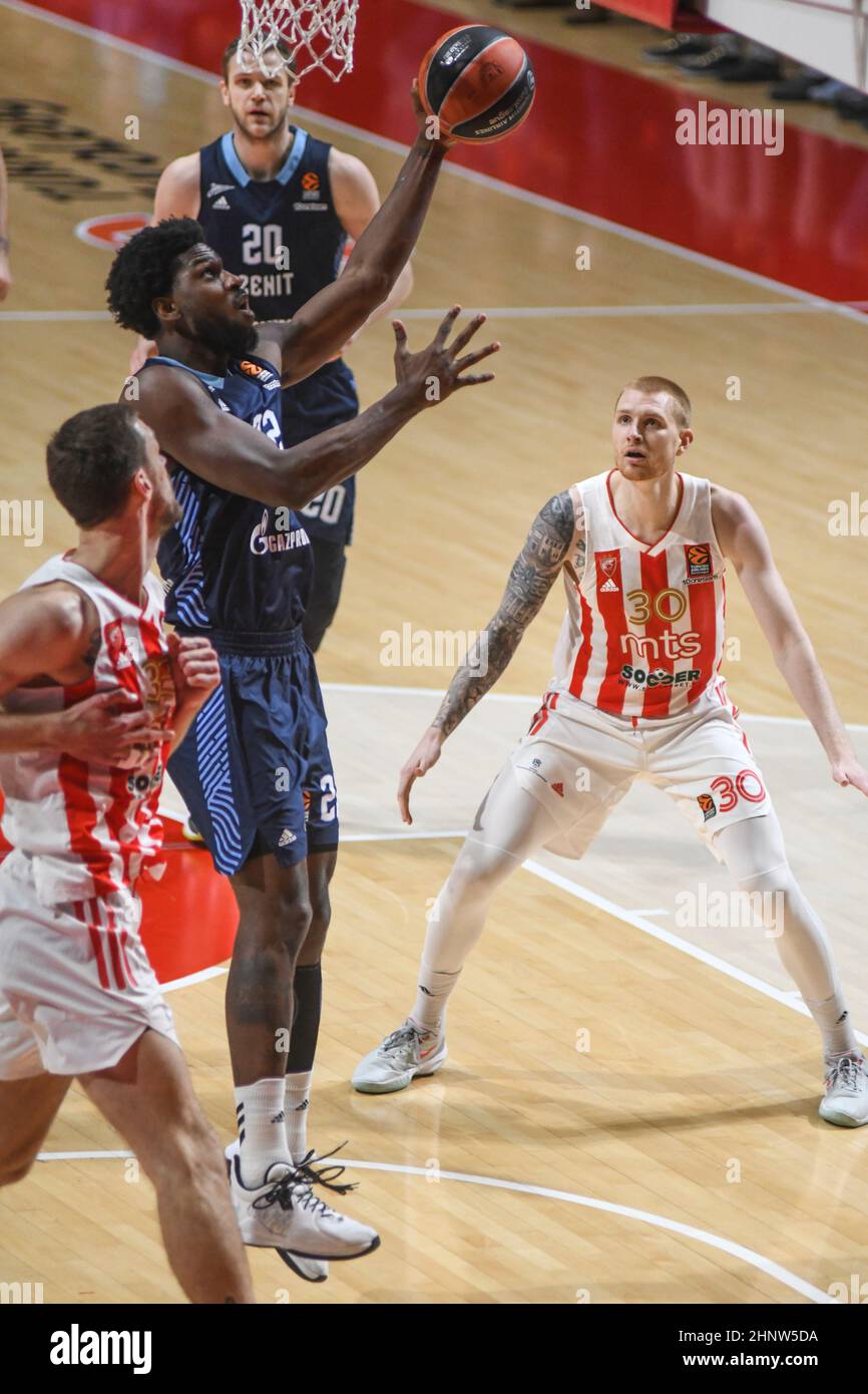 Alex Poythress (Zenit Sankt Petersburg) traf auf Red Star (Belgrad). Euroleage Basketball 2021-22 Stockfoto