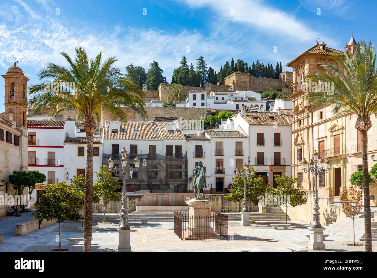 Statue von Don Fernando in Antequera am Don Fernando Place, Spanien Stockfoto