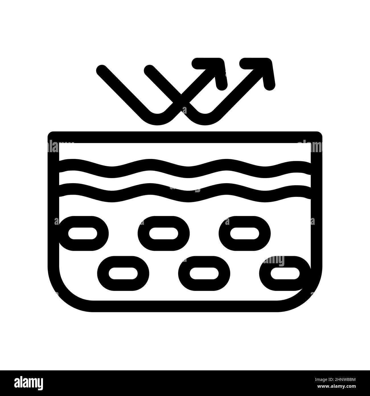 Gesundheit Haut schützen stärken Dermatologie einzigen isolierten Symbol mit Kontur Stil Vektor Illustration Stockfoto