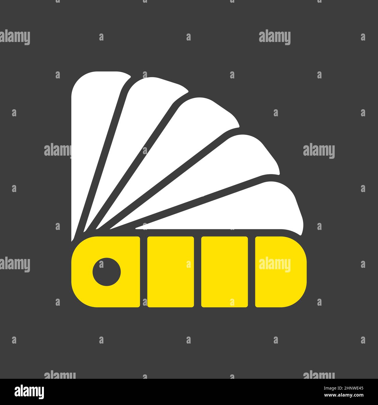 Vektorgrafik für Papierfarbpalette: Symbol für flache Glyphe auf dunklem Hintergrund. Bau, Reparatur und Bau. Graph-Symbol für Ihr Website-Design, Logo, App, UI Stockfoto