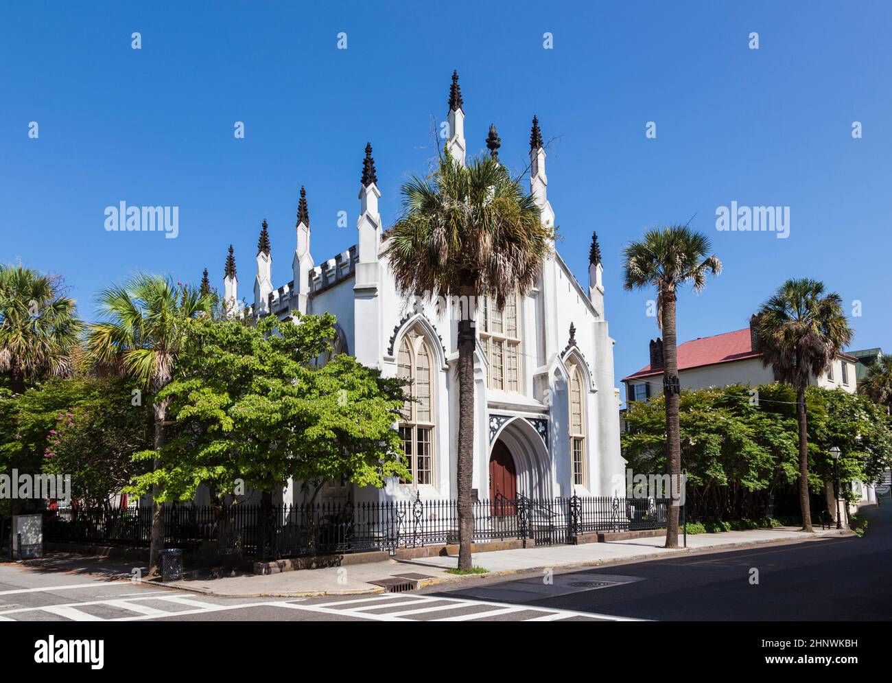 Huguenot Church in Charleston, South Carolina. Dies ist ein nationales historisches Wahrzeichen Stockfoto