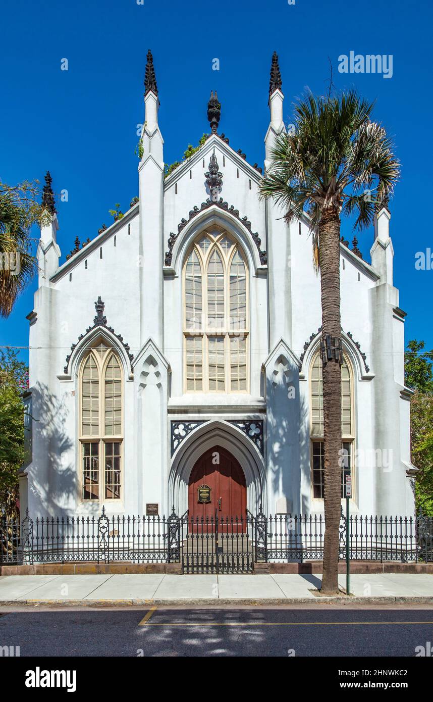 Huguenot Church in Charleston, South Carolina. Dies ist ein nationales historisches Wahrzeichen Stockfoto