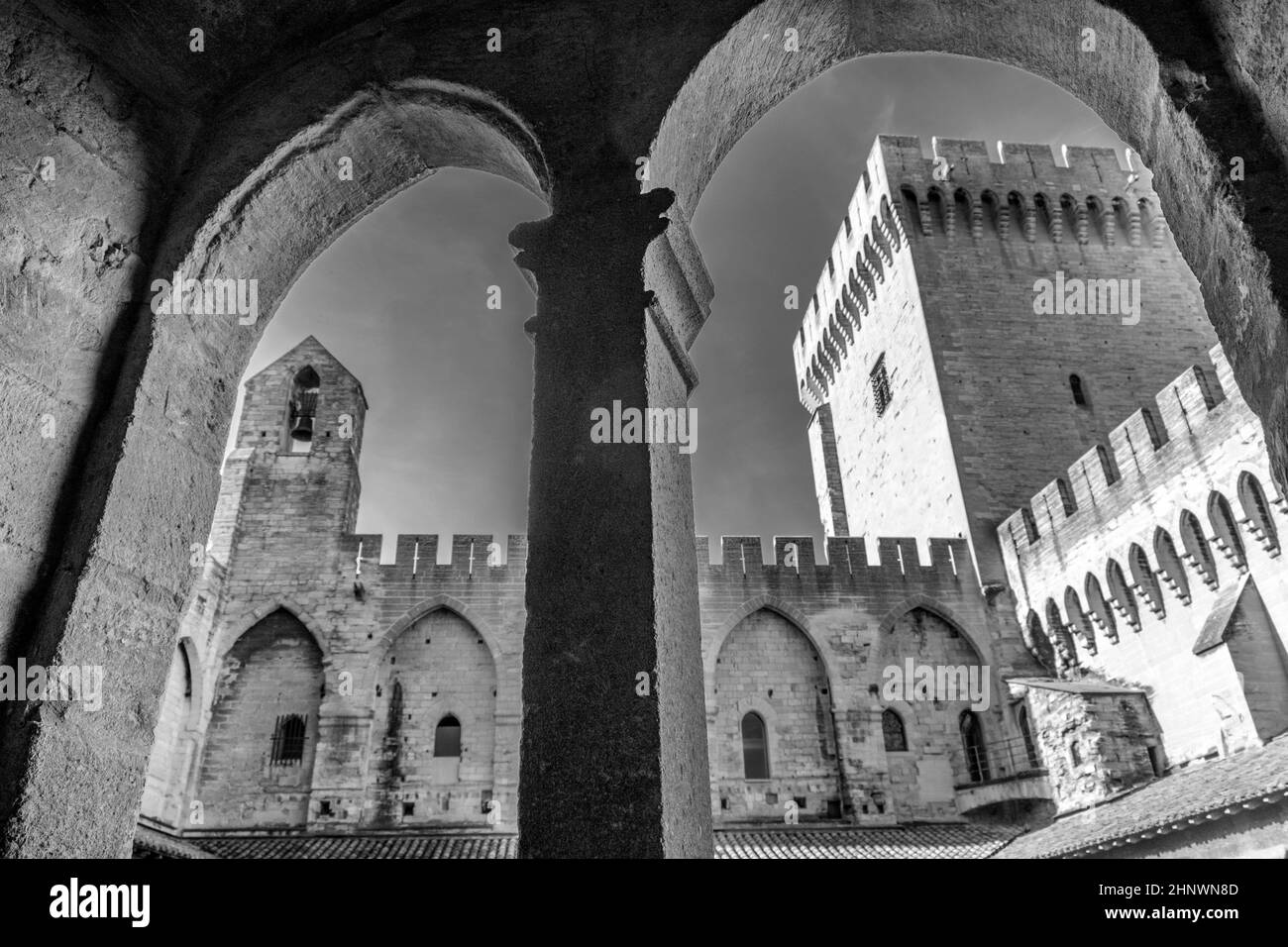 Palast der Päpste in Avignon, Provence, Frankreich. Stockfoto