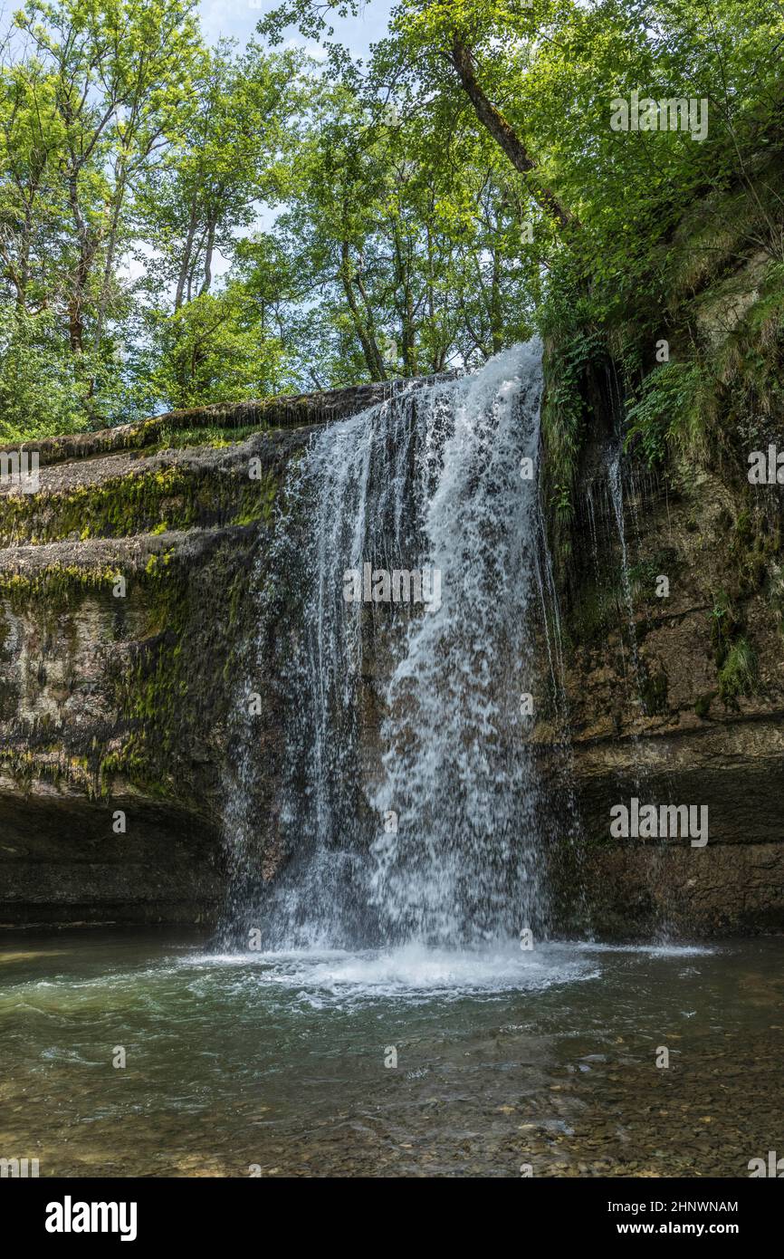 Cascades du Herisson, Wasserfälle des Herisson im französischen Jura Stockfoto